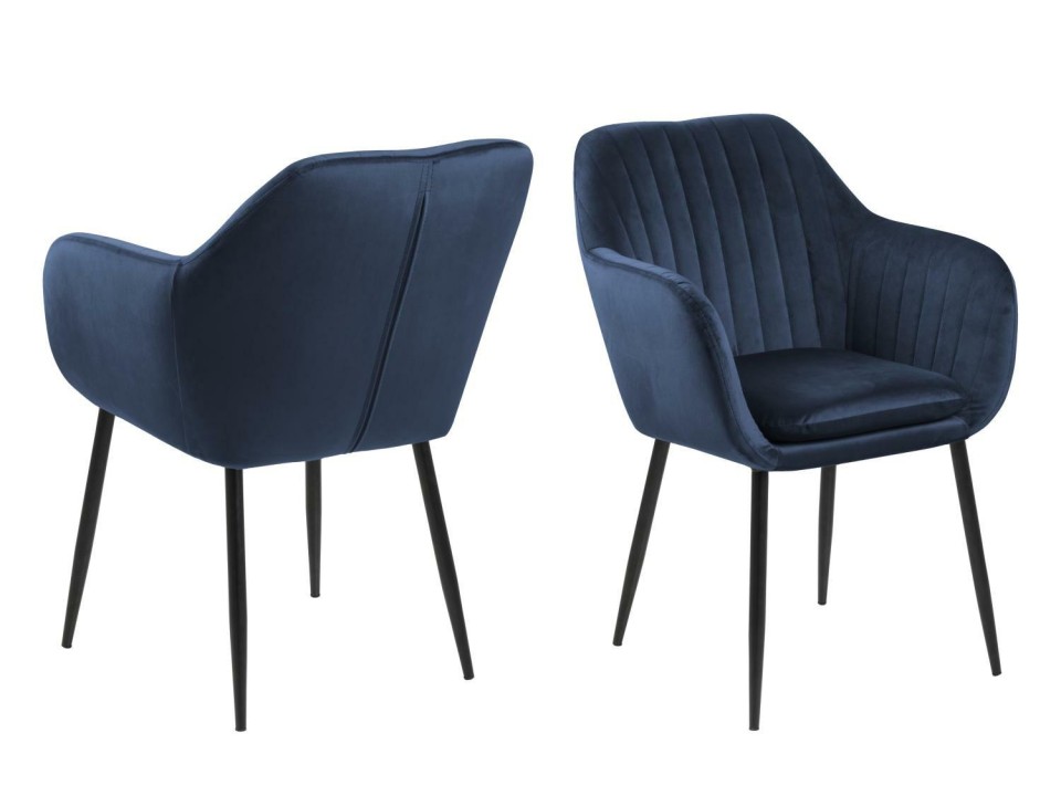 Krzesło Emilia Velvet deep blue/black - ACTONA